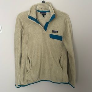 Patagonia Tan and Blue detailed Pullover